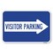 Signmission Visitor Parking With Right Arrow Heavy-Gauge Aluminum Sign, 12" x 18", A-1218-24376 A-1218-24376 - alternate 1